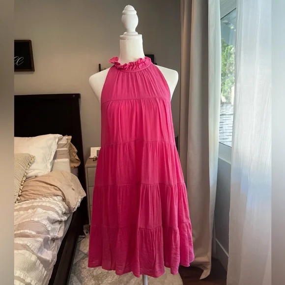 Vici | Dresses | Vicihalter Tiered Mini Dress Hot Pink | Poshmark